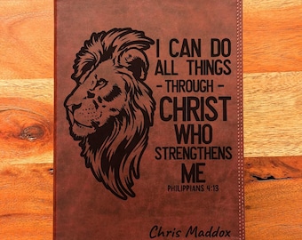 Personalized ESV Bible Burgundy | Lion of Strength, Super Giant Print (17pt)