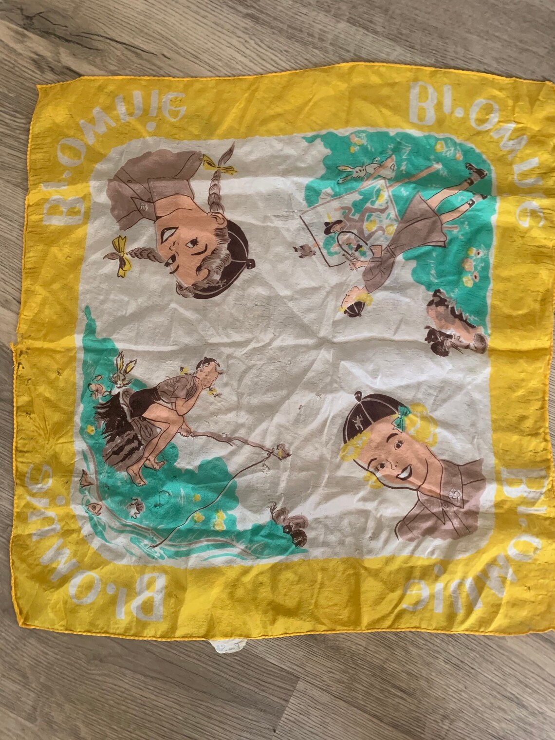 Vintage Girl Scout Brownie silk scarf Etsy
