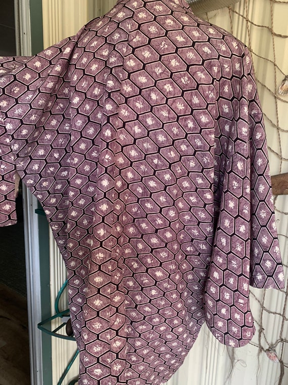 Vintage Japanese Silk Haori Jacket, Kimono purple… - image 6