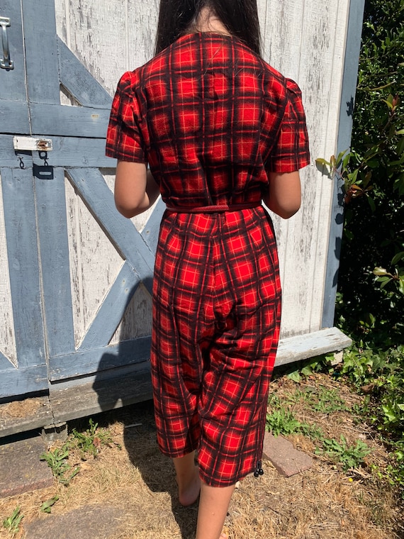 50s red plaid jumpsuit flannel pretty special