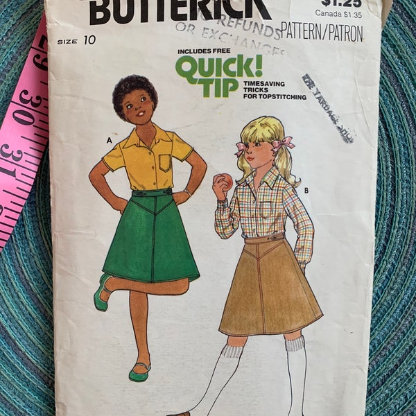 Butterick pattern 6110 girls wrap around skirt size 10 cut ready to sew