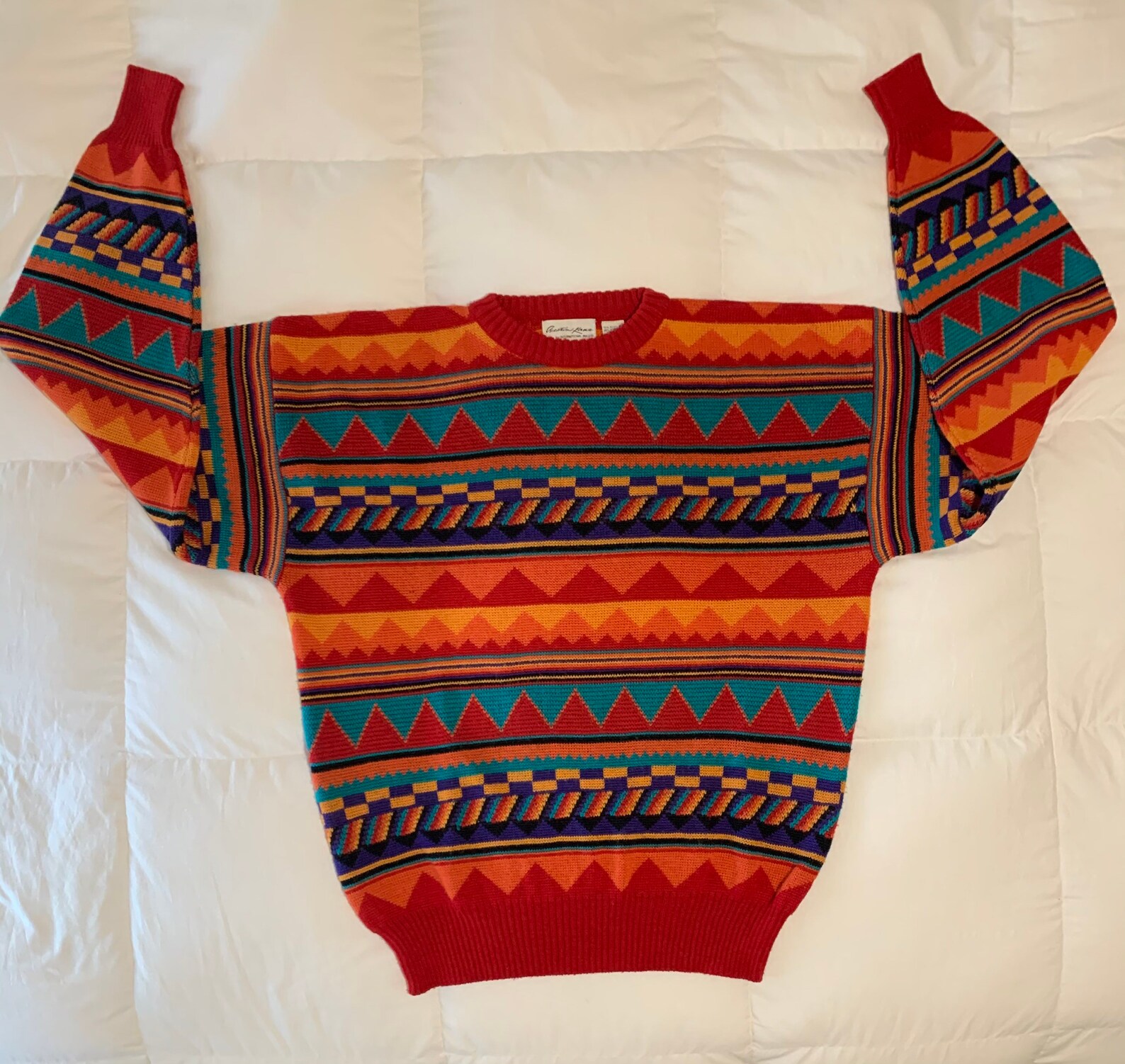 Mens Sweater pull over Rastafarian rainbow stripes Austin Kane | Etsy