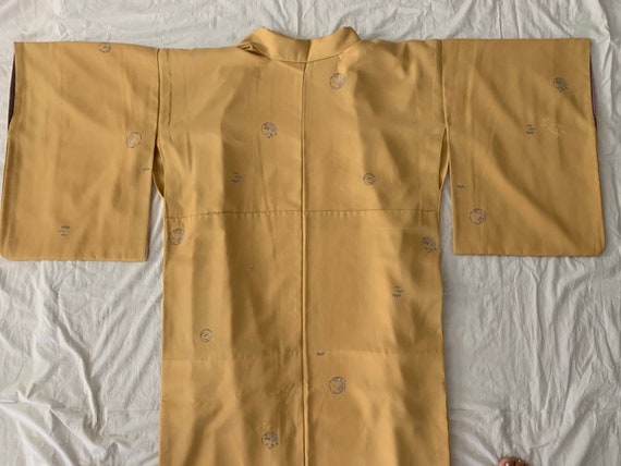 Silk Japanese Kimono gold and lavender