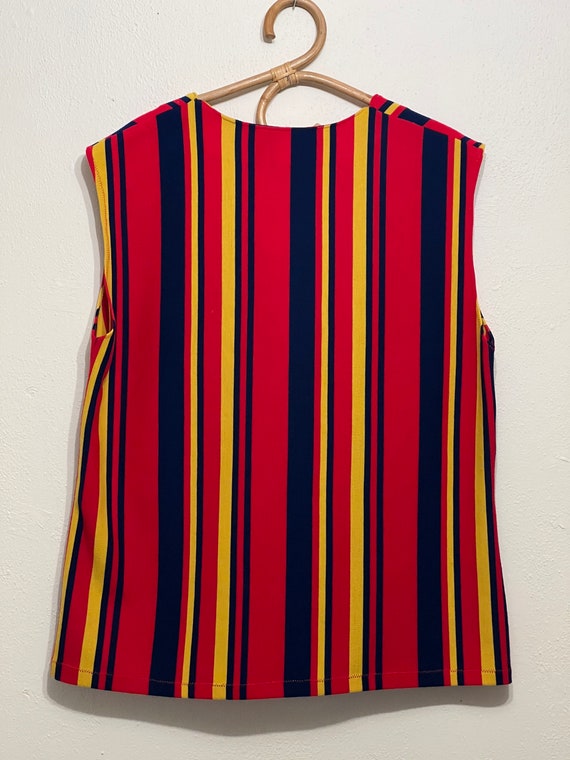Groovy Vintage vest pullover V neck stretch knit - image 9