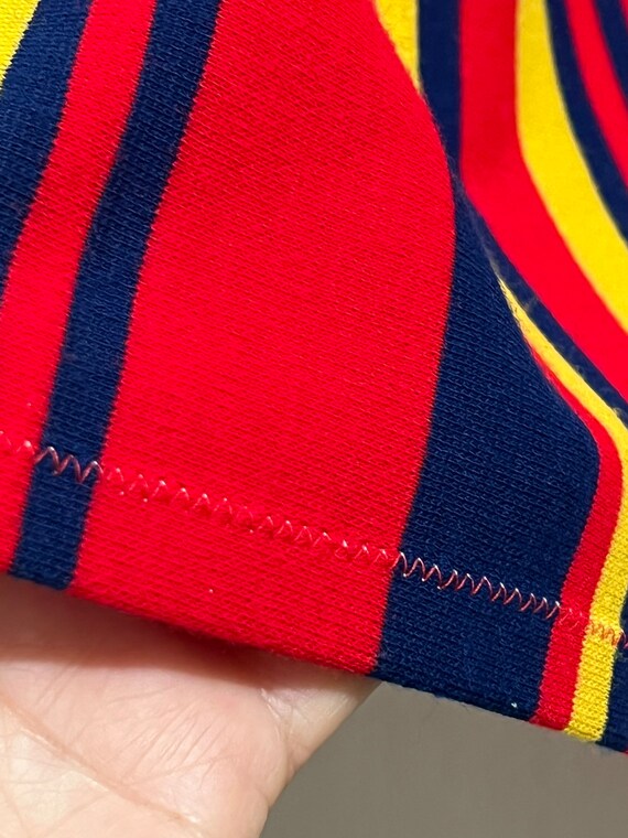 Groovy Vintage vest pullover V neck stretch knit - image 7