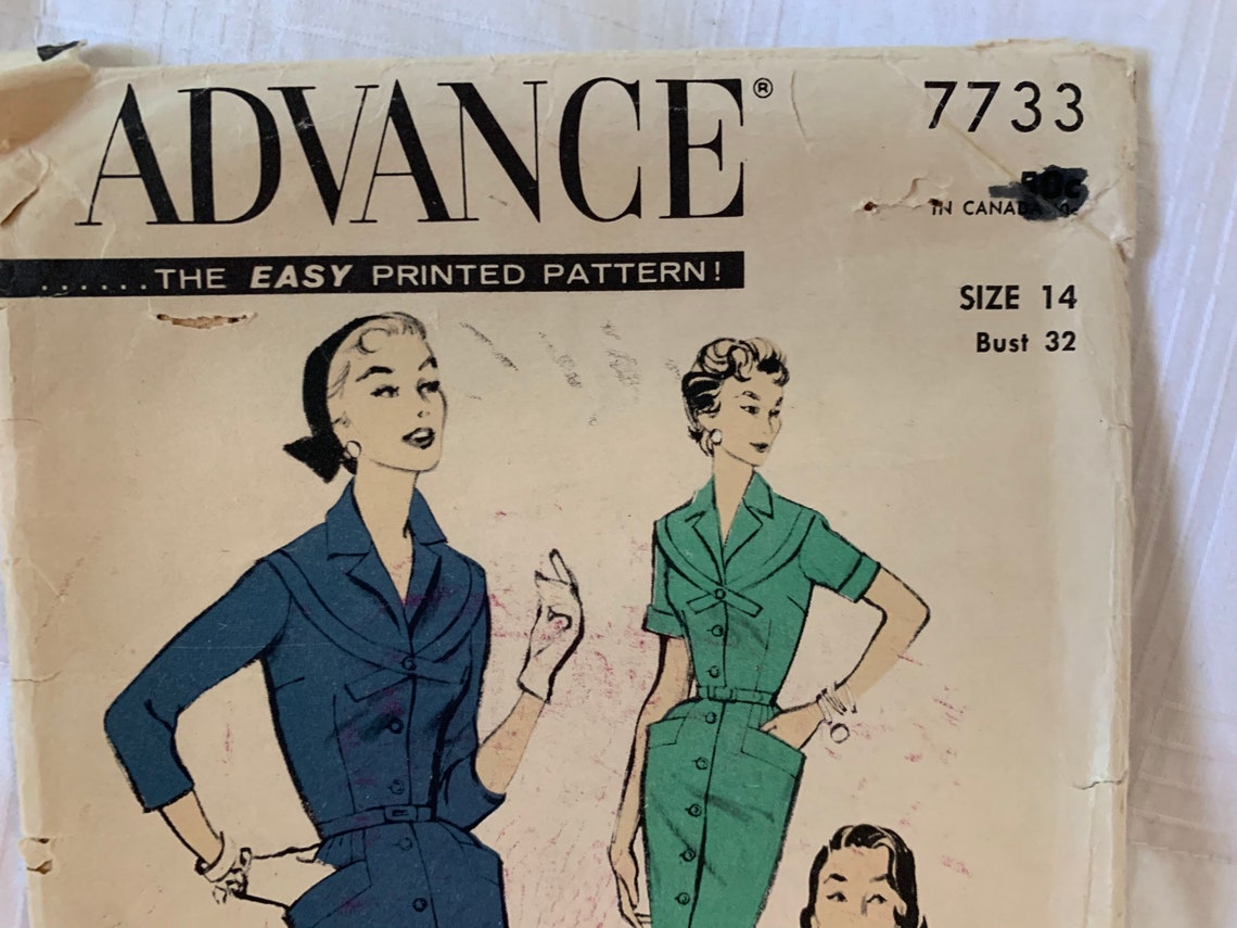 Vintage Advance Pattern 7733 Size 14 Bust 32 - Etsy