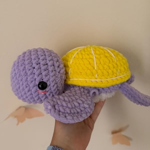 One of a Kind Handmade Crochet Turtle Plushy Perfect for Gift Fuzzy Belly