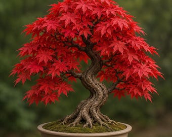 Japoński czerwony klon bonsai, żywa roślina Acer Palmatum, rzadkie bonsai do wnętrz i na zewnątrz, ozdobna roślina do wystroju wnętrz Zen