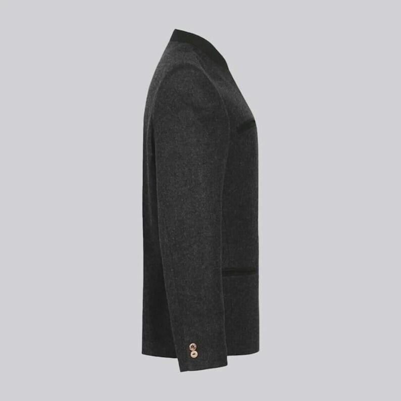 Bavarian Trachten Jacket Men Traditional German Wool Coat Oktoberfest Outfit Alpine Hunting Blazer Vintage Style image 4