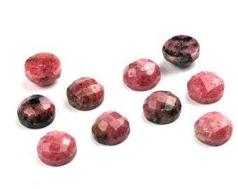 Genuine Rhodonite Gemstone Wt- 44 cts Rhodonite Cabochon Smmoth Cab Loose Gemstone. Rhodonite Pear Cabochon Size 34x20x6 mm