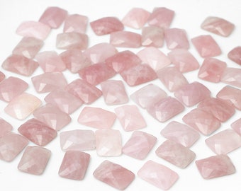 CLEARANCE SALE - AA quality natural rose quartz,rectangle cabochon,faceted cabochon,rose cut cabochon,pink quartz,jewelry supplies wholesale