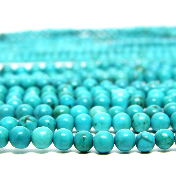 Turquoise magnesietkralen, stenen kralen, ronde kralen, balkralen, turquoise steen, edelsteenkralen, ambachtelijke benodigdheden - 16" Strand