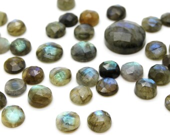 Round faceted labradorite cabochon,gemstone cabochons,facet stones,jewelry making cabs,craft supplies wholesale - AA Quality