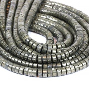 Pyrite wheel beads,pyrite beads,gemstone beads,metal stone beads,loose beads strand,semiprecious beads,wholesale beads  - 16&quot; Full Strand