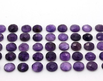 Amethist edelsteen van AA-kwaliteit, gefacetteerde edelsteen, ronde edelsteen, losse stenen, halfedelstenen, edelsteencabochons: 1 steen