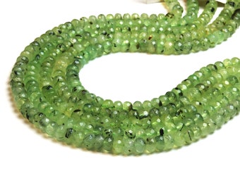 Prehnite rondelle beads,faceted Prehnite,gemstone beads,green gem beads,semiprecious beads,loose beads,Prehnite necklace - 16" Strand