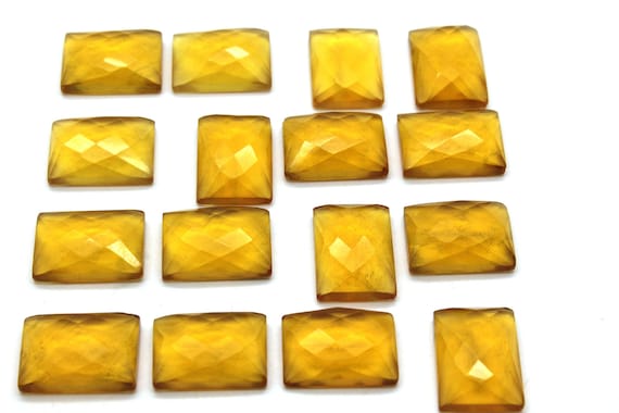 Rectangle gemstones,Citrine gemstone,gemstone cabochons,faceted cabochons,faceted gems,loose stones,semiprecious - AA Quality - 1 Pc