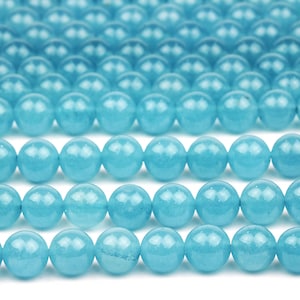 Gemstone beads,semiprecious beads,aqua quartz beads,aqua beads,diy necklaces,jewelry making supplies,round beads,smooth beads,AA Quality