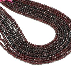 6 mm runde Granatperlen,Edelsteinperlen,Granatkettenstrang,DIY Lieferungen,Schmuckherstellung - 16 &quot;Strang