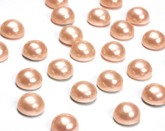 Peach pearl cabochon,AA Peach pearl,half hole cabochon,half hole pearl cabochon ,round freshwater pearl,jewelry making - 1 Pearl
