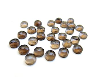 Small smokey quartz gems,small cabochons,tiny cabochons,semiprecious cabochons,brown cabs,quartz cabochons,semiprecious gems,AA Quality