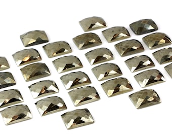 Pyrite cabochon,faceted rectangle stone,gray pyrite,iron pyrite gemstone,loose gemstones,semiprecious cabochons wholesale - AA Quality