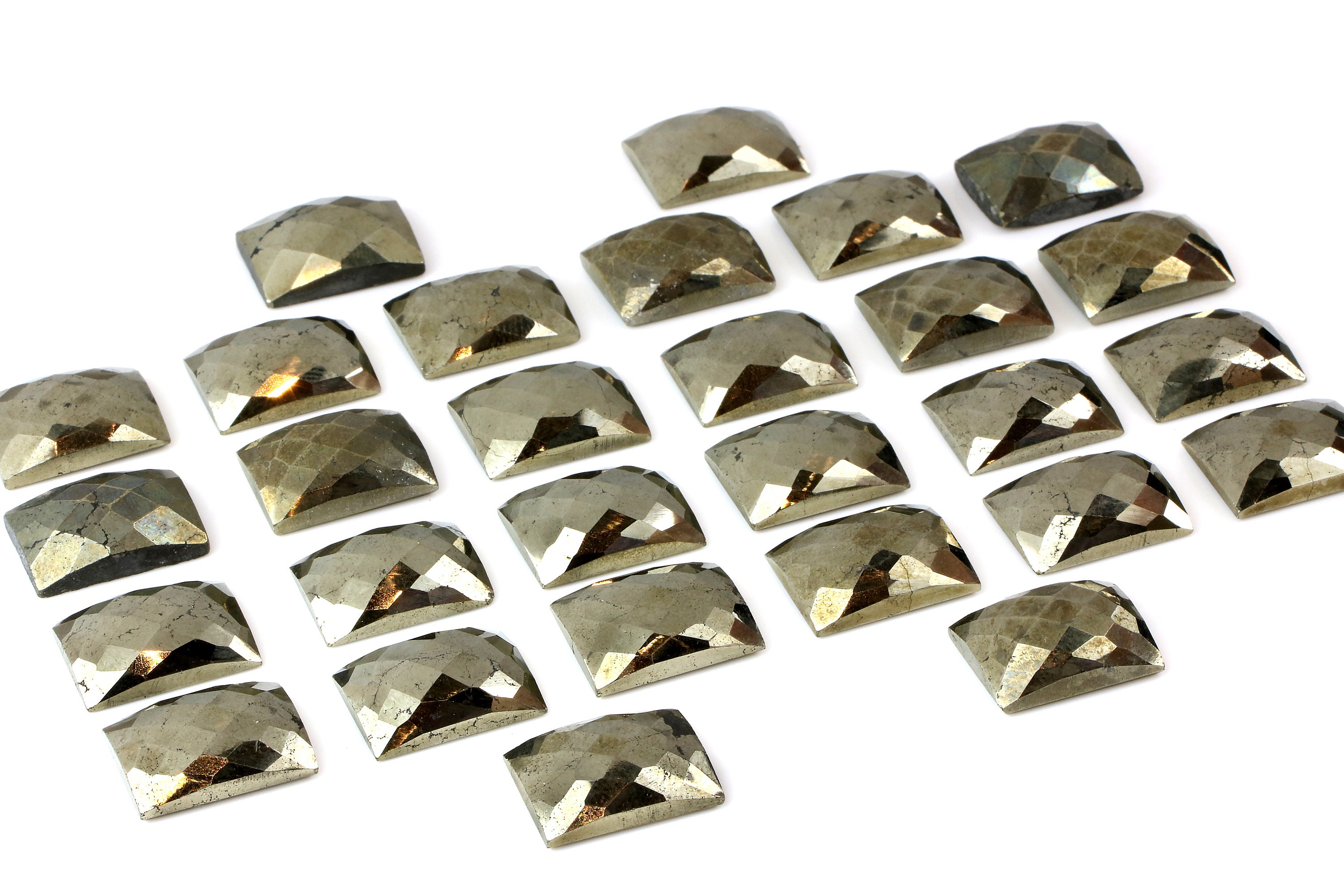 Pyrit Cabochon,facettierter Rechteckstein,grauer Pyrit,Eisenpyrit Edelstein,lose Edelsteine,Halbedelstein Cabochons - AA Qualität