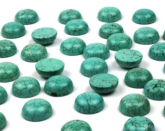 CLEARANCE SALE - Turquoise magnesite coin cabochon,round cabochon,cabochons wholesale,10mm cabochon,turquoise color stone,stones Israel