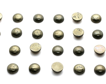 CLEARANCE SALE - Natural Pyrite Cabochon,cabochons sale,round cabochon,gray pyrite gemstone,gemstone cabochons,custom size 10mm,16mm cab