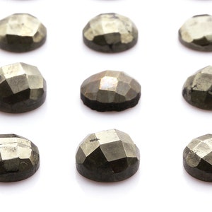 Jewelry making,faceted pyrite cabochon,AA grade stones,wholesale gems,loose stones for diy,calibrated gemstones,faceted pyrite