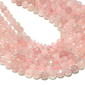 Rose quartz beads,pink beads,round beads,faceted gemstone beads,faceted beads,love stone beads - 16&quot; Full Strand