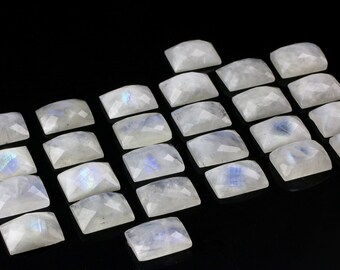 White moonstone cabochon,rectangle cabochon,faceted cabochon,semiprecious cabochons,October birthstone,jewelry making supplies diy