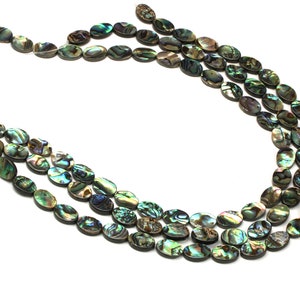 Large Oval abalone beads,abalone shell beads,blue abalone beads,abalone bead necklace,abalone paua beads - 16" Full Strand