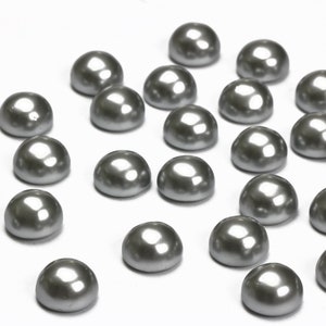 AA Black pearl cabochons,round pearl cabs,black cabochons,freshwater pearls,jewelry making supplies,jewelry cabochons - Half Hole - 1 Pearl