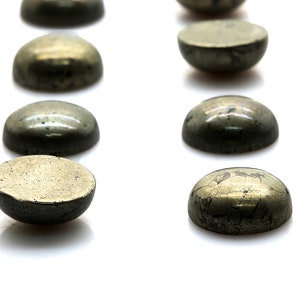 CLEARANCE SALE - Large 16mm cabochon,smooth pyrite gemstone,gold iron pyrite,jewelry making diy,fancy round cab,gray cabochons