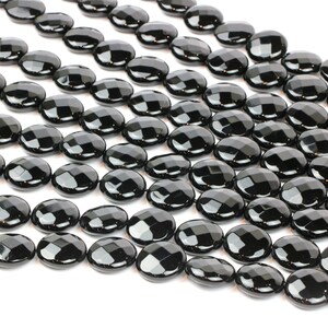 Natural Black Onyx Agate Gemstone Flatback Beads - 14mm Coin Beads For Jewelry Making 13 thumbnail image