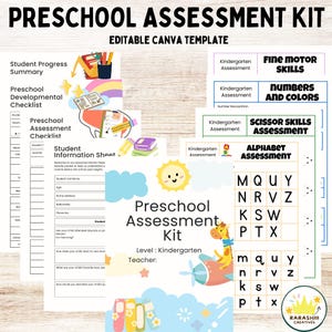 Preschool Assessment Kit | Editable Teacher Forms | Kindergarten Assessment Binder | Child Development Checklist | Pre-K Portfolio