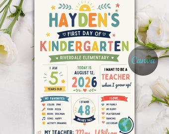 First Day of School Sign, First Day of School Sign Printable, First Day of School Sign Editable, Back to School Sign, EDITABLE