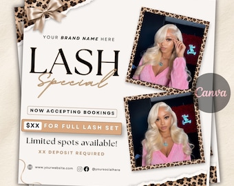 Lash Booking Flyer, Lash Deal Flyer, Lash Extension Flyer, Lash Extensions Sale Flyer, New Lashes, Lash Tech Flyer, Canva Editable