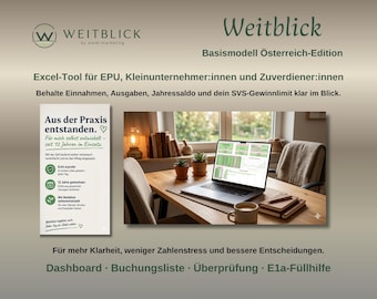 Excel Accounting for Sole Proprietors in Austria – Financial Dashboard for Income, Expenses, Profit Limit & E1a Completion Aid | Early Bird Launch