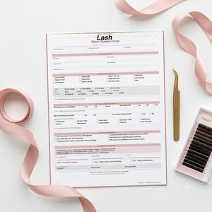 Lash Extension Consent Form Template, Lash Tech Client Intake & Waiver, Eyelash Consultation Form, Lash Artist Canva PDF