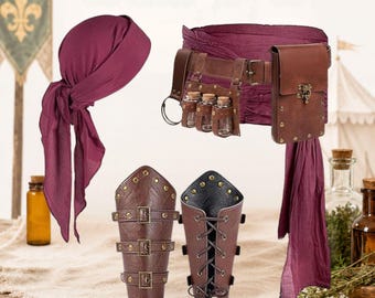 Conjunto de accesorios para disfraz de pirata con cinturón para cosplay de Halloween