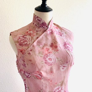 Vintage handmade qi pao traditional Chinese dress modern print