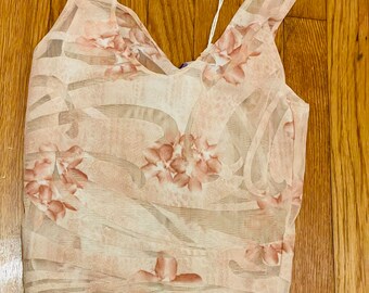 pink sheer crop tank XS