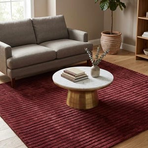 Hand-Tufted Wool Rug | Loop and Cut Pattern Monochrome Rug