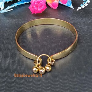 Armband i massiv mässing, tjockt stapelbart armband, boho armband, unisex armband, handgjort mässingsarmband för kvinnor, minimalistiska smycken, ren mässing bild 3