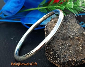 Armring i massivt 925 sterlingsilver | Handgjort hamrat manschettarmband | Minimalistiskt runt unisex-smycke Tjockt armband Boho silverarmband