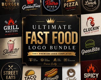 Premium Fast Food Logo Bundle - 20 Iconic Brands SVG PNG PDF High Resolution Digital Download for Cricut & Commercial Use