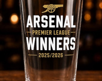 Arsenal 2025/2026 Premier League Champions Beer Glass