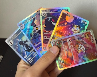 Chinesische exklusive Edelsteinkarten - Pokemon Fan Made Karte - Gengar, Mauzi, Cubone, Cerulage, Kronleuchter benutzerdefinierte Proxy texturiert
